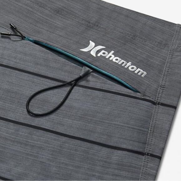 Hurley Grey Stripe Phantom Pinline Boardshorts Swim Board Shorts Size 32 - Picture 4 of 11